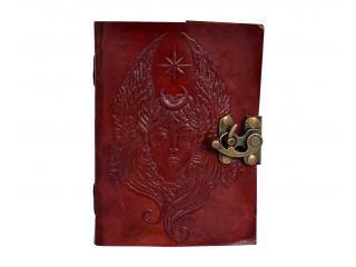 Moon Goddess Embossed Leather Journal Blank 120 Handmade Paper Dairy Book